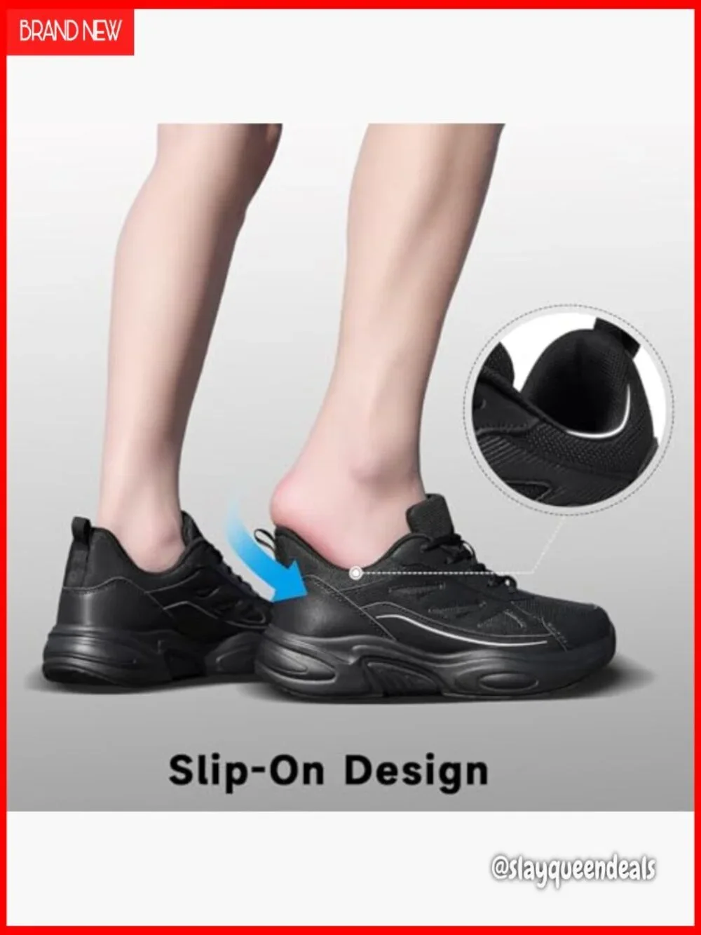 Non-Slip Athletic Sneakers for Work, Walking, Gym - Lightweight Breathable